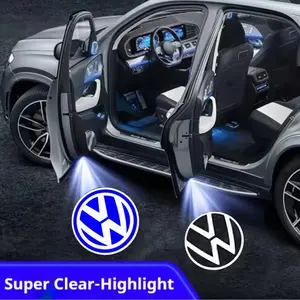 LED Car Door Welcome Light for Volkswagen Models, 2/4p Projection Lamp, Abs Enclosure, Fits Golf, Gti, Passat, Tiguan, CC