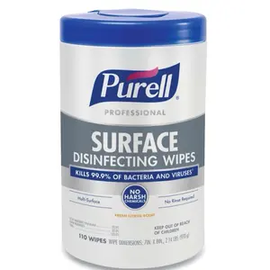 Purell® Professional Surface Disinfecting Wipes, 7" x 8", 110 Wipes Per Canister