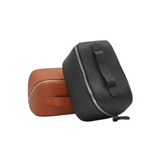 Travel Vanity & Makeup Bag in Italian Leather