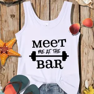 "Meet Me At The Bar" Funny Gym Graphic Tank Top