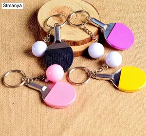 7 Color Sport Ping Pong Table Tennis Ball Badminton Bowling Ball Keychain Key Chain Keyring Key Ring Souvenir Gift 1-17222