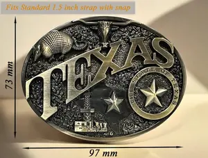 Texas State Belt Buckle for Men, Texas Flag Gift Belt Buckle for 1.5" Leather Snap Belt Strap, Western Cowboy Ranch Removable Buckle, Meaningful Gift