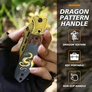 Personalized Pocket Folding Knife the best Gift for Husband Dad, Custom Groomsmen Gifts, Best Man Gifts for Wedding（GLODEN）