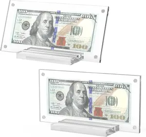Dollar Bill Frame, 2pcs Dollar Bill Currency Display Holder Money Frame for Collectors Ticket Protector