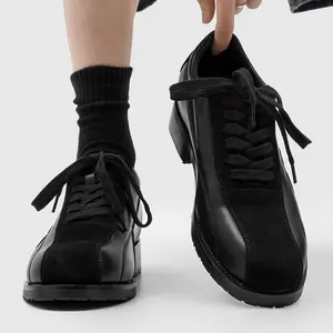 2026 British Style Derby Shoes 7CM Height Increase Platform Round Toe Lace Up Business Leather Shoes Thick Sole Comfortable Non Slip Office Work Daily Wear Oxfords Formal Casual Unisex Couple