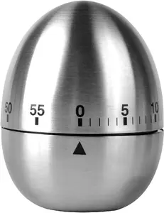 JR-WG015 Egg Kitchen Timer Stainless Steel Mechanical Rotating  60 Minutes Count Down Timer for Cooking Learning