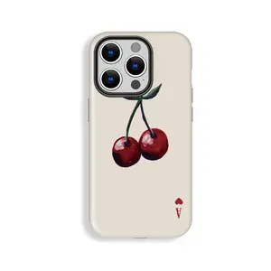 Fun Poker A Cherry Pattern Phone Case, Phone Case Suitable for Iphone 11/12/13/14/15/16/17 Pro Promax Plus Air