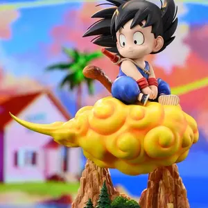 21cm Young Monkey Tail Warrior on Flying Cloud PVC Anime Figure Statue