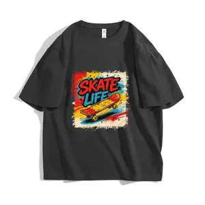 Skate Life Graffiti Tee| 90s Retro Skateboard Oversized 100% Cotton Streetwear T-Shirt
