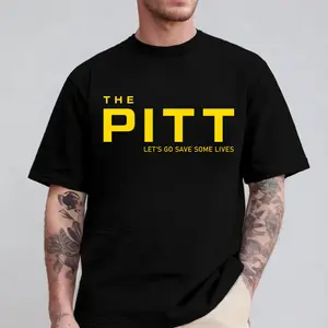 THE PITT - Let's Go Save Some Lives Wyle Dr Robby The Pitt T-Shirt, TV Series Shirt, Top Tee Cotton, Menswear, Full Size, Full Color