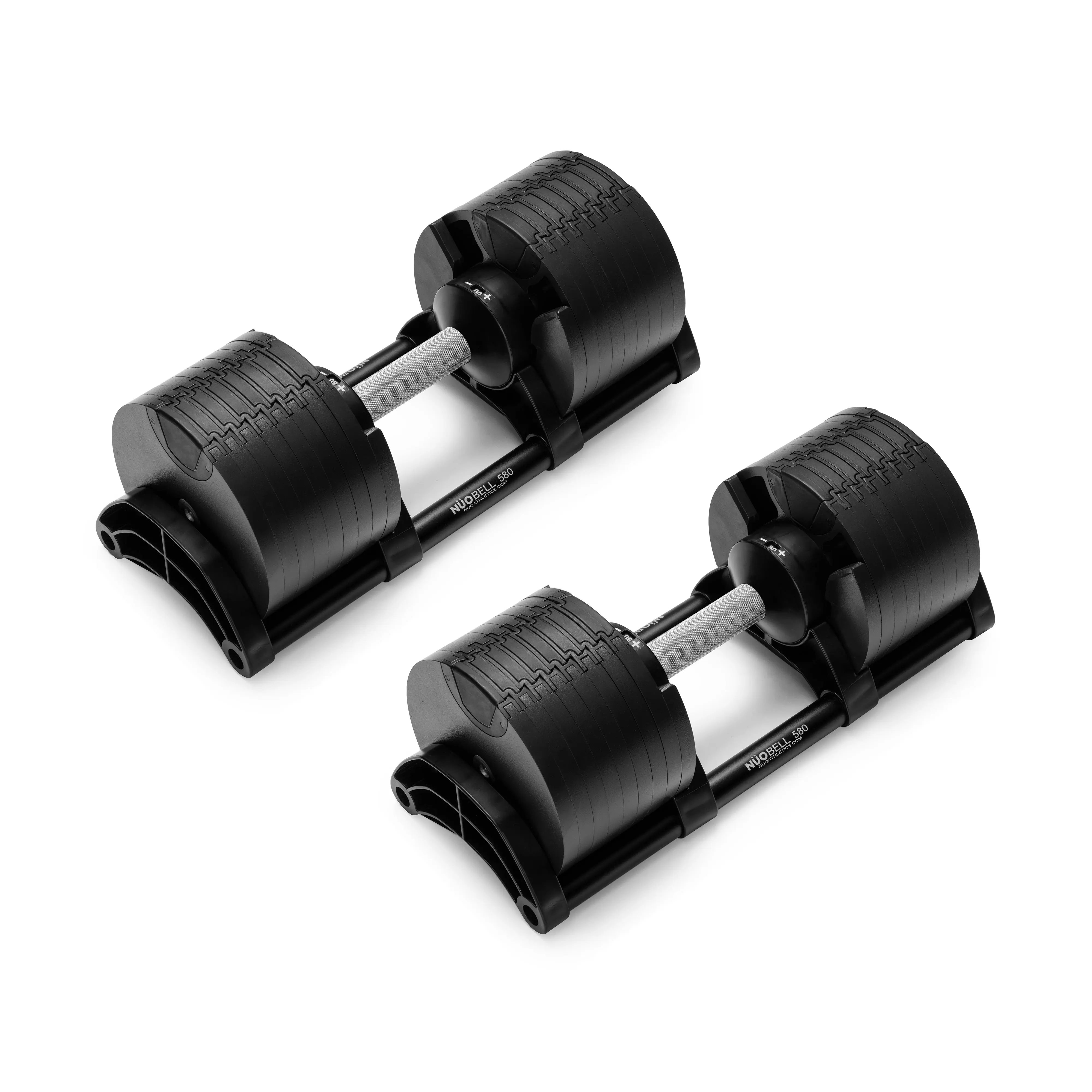 Bells of Steel NÜOBELL Dual Adjustable Dumbbells - 4-80 lb, Bodybuilding-Inspired, Comfortable Bar Grips, Compact Footprint, Resistance Training, Balanced Design, Full-Body, Smooth Twist-to-Adjust Mechanism, Arm Strength Training Home Gym Equipment