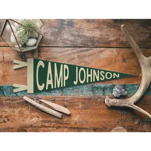 Personalized Classic Camp Name Sign Felt Pennant