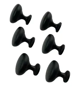 Traditional Rustic Mushroom Cabinet Hardware Knob Oil Rubbed Black Finish By Muskoka Lifestyle Products USA 6-Pack (MUS919)