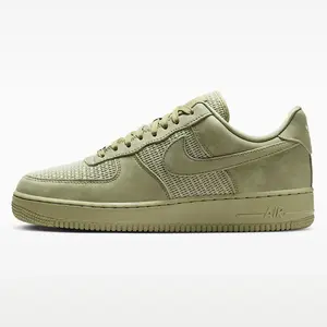Nike Men's Air Force 1 '07 Low Premium Mesh Suede Hybrid Comfort Casual Lifestyle Sneakers Neutral Olive II9807-300