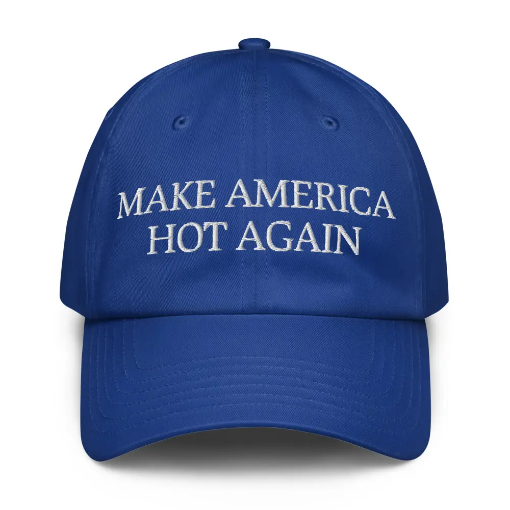 BLUE Embroidered Hat Unstructured 6-Panel Low Profile with Adjustable Cloth Strap Closure & Built-in Sweatband