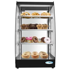 16 in. Commercial Glass Bakery Display Case, Self Service Pastry Case with LED lighting and Rear Door, 2.7 cu. ft. DC-3CB