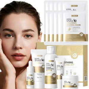 LAIKOU 15PCS/SET Snail Collagen Revitalizing Skincare Treatment Set, Deep Hydration Moisturizer Soften & Smooth Anti Aging Whiten Face Skin Set Fade Dark Eye Circles Eye Cream,Moisturizing Facial Cleanser & Toner & Serum & Eye Cream