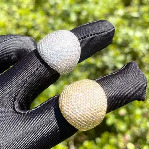 [ICE HUE] Unisex 18K Gold Vacuum Plated Copper Ring with 5A+ Sri Lanka Zircon Full Diamond, Miami-Italy-Mexico & Micro Inspired Luxury Gold Rings, Ideal for Daily Wear & Gifting, Classic-Hip Hop-Simple-Sporty Costume Jewelry, Unisex Jewelry