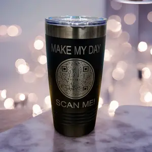 Show Me them T’s QR Code Tumbler - Laser Engraved - Funny and Unique Design - Bottle Drinkware Cup Washable Reusable