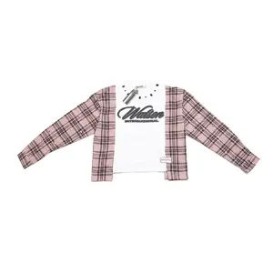 WATSON FORTUNE FAVORS THE BOLD UPCYCLED T-SHIRT FLANNEL (CORAL/BLACK)