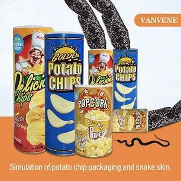 The Potato Chip Snake Can Jump Spring Toy Gift April Fool Day Halloween Party Decoration Jokes in A Gag Prank Snake Can Gift Prank Joke Funny Shocking Toys for Men Adult April Fools' Day and Halloween Party Decoration
