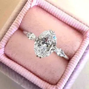10x14mm Oval Zirconia Engagement Ring – Minimalist Elegant Ring, Versatile Index Finger Jewelry