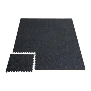 【DealsForYouDays】VEVOR 6 PCS 0.56" Thick Gym Floor Mats,  , 24" x 24" EVA Foam & Rubber Top Interlocking Workout Floor Mats with 24 sq.ft Coverage, Waterproof Exercise Puzzle Flooring for Gym, Home, Garage, Basement, Black & White