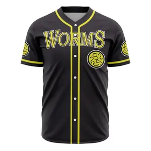 Neko Jerseys Club Worms Dorohedoro Baseball Jersey Anime Streetwear All-Over Print Unisex Jersey 100% Polyester Warp Knitted Fabric V-Neckline Short Sleeves Button-Up Front Closure