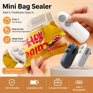 Mini Heat Sealer for Home Plastic Bag Sealing Machine Portable Snack Moisture Proof Food Fresh Sealer Reusable Plastic Wrap Sealing Tool for Kitchen Storage