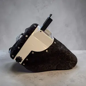 White Slimline Black Floral Welding Hood