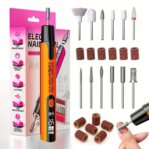 Professional Electric Nail Drill with LCD Display, USB Powered, 6 Speeds, Brushless Motor, 6 Polishing Heads, Portable for Salon and Home Use Manicure Nail Grinding Tool Nail Art Tool Nail Drill Bits Nail Care, Nail Drilling Machine