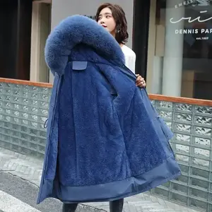 Winter Jacket 2025 New Women Parka Clothes Long Coat Wool Liner Hooded Jacket Fur Collar Thick Warm Snow Wear Padded Parka 6XL Womenswear TopsGift