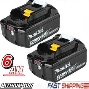 2PACK for Makita 18V  6Ah Battery (BL1840 BL1830B BL1850B BL1850BL1860 BL1815 ) Replacement LXT Lithium-Ion Battery with LED display for battery life High Capacity