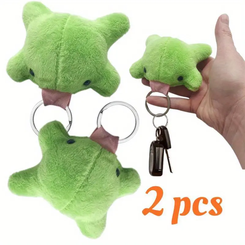 Pack of 2 Green Cute Frog Plush Keychains for Women - Purse Bag Charms, Car Key Decor, Fun Key Holders, Fashion Accessories Gifts