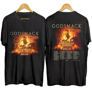Godsmack Vibez Tour Black Unisex T-Shirt Double Side Print, Comfort Cotton, Casual Style, Short Sleeve Crew Neck Tee Gift