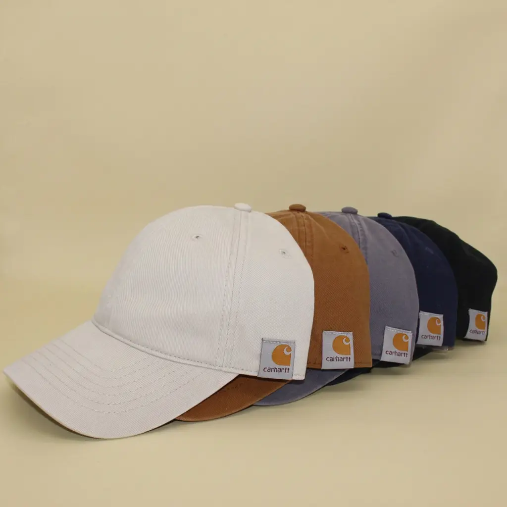 Soft Top Washed Bare Cotton Side Label Baseball Cap Baseball Cap Bent Edge Cap for Men and Women