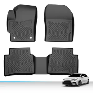 TPE Car Floor Mats For Toyota Corolla Sedan 2009-2024,3Pcs All Weather Protection Rubber Liners,Waterproof Anti-slip Durable Floor Mats Upgraded Version