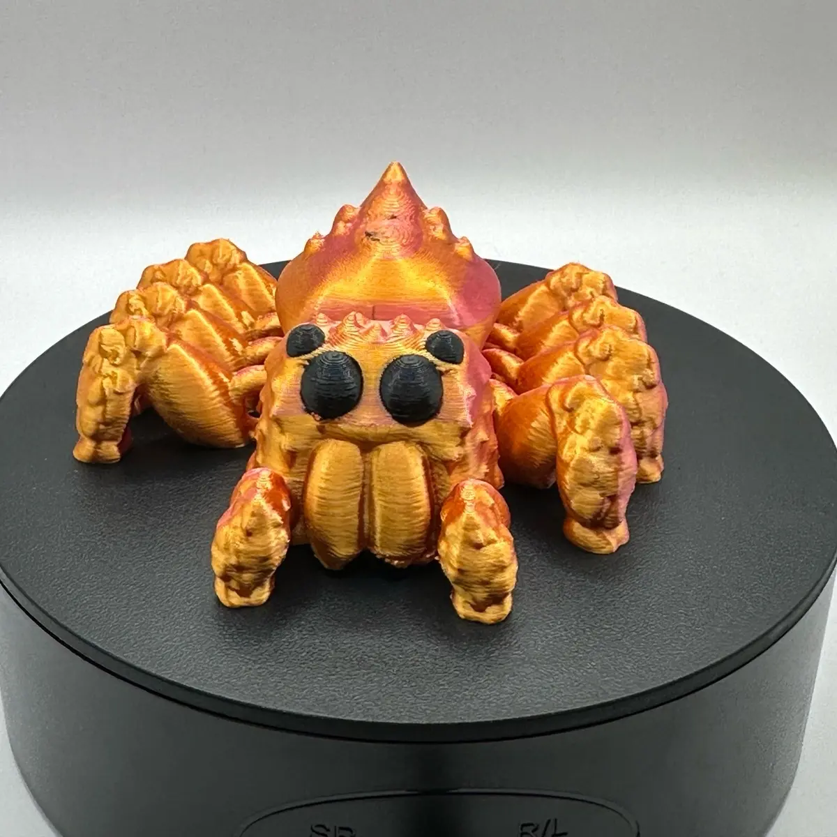 Fully Articulated Jumping Spider Desk Accessory in Orange & Red