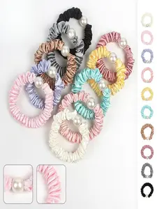 10 Piece Pearl Hair Ties Simulated Silk High Elasticity, No Damage, Suitable for Daily Casual Outdoor Use, School Supplies, Ponytail Decorations