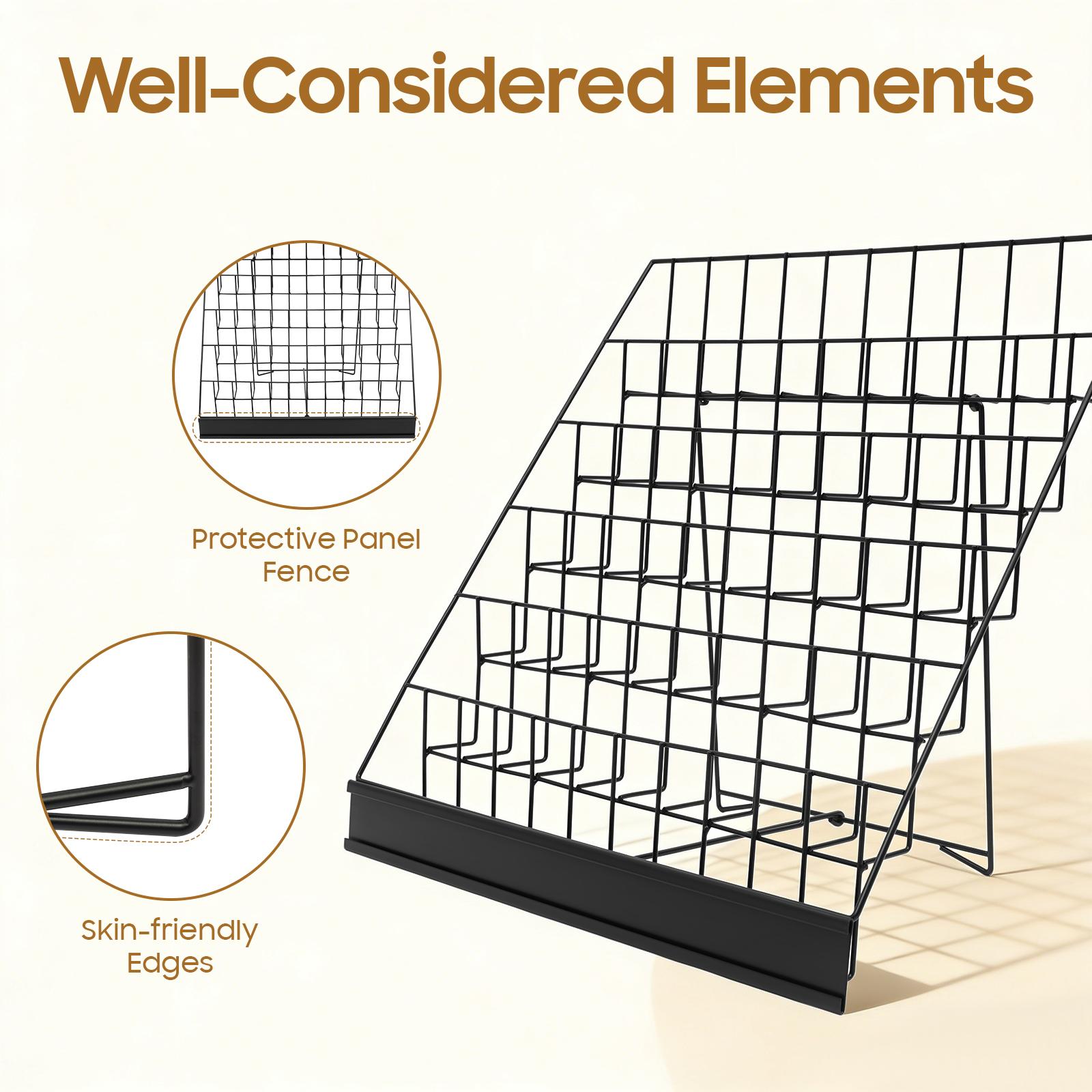 6 Tier Tabletop Book Rack 44lbs Capacity for Magazines Records Office Home 6 Tier Tabletop Book Rack 44lbs Capacity for Magazines Records Office Home