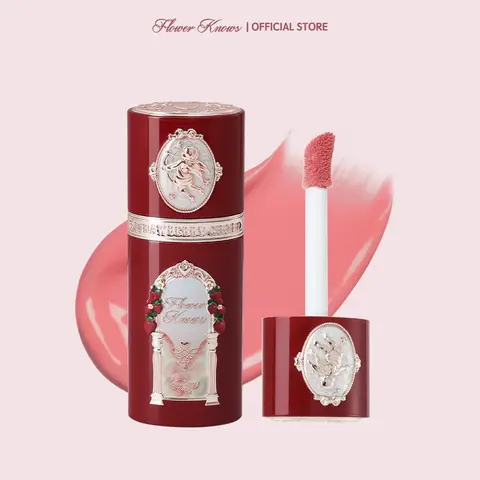 Flower Knows Strawberry Cupid Collection All Day Glow Liquid Blush, Cocoa-Infused, Smooth, Hydrating, Nourishing Everyday Cosmetics Makeup for Dewy Glowup Finish, #sohochic, Ideal for Christmas gift, Black Friday