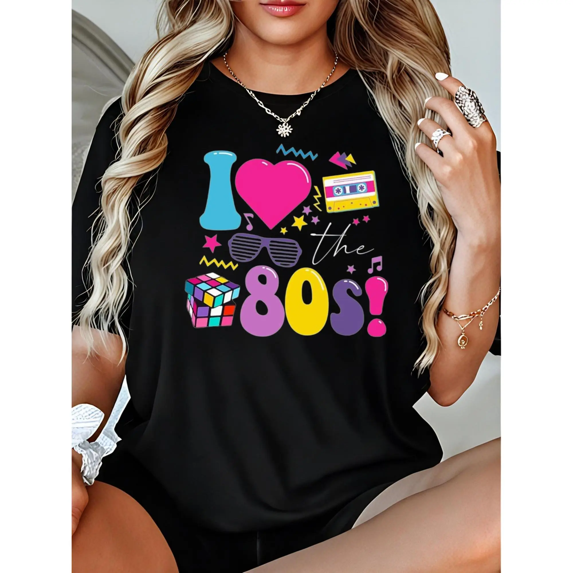 80s Vintage T-Shirt for Women I Love The 80