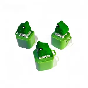 Croaking Frog Keychain,Battery Model Croaking Frog Keychain, Funny Fidget Toy Key Chain with Colorful Lights & Sound