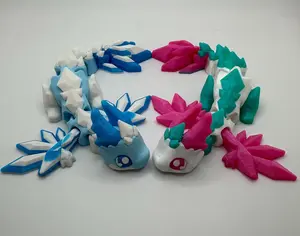 3D Printed Frost Dragons • Articulated Crystal Dragons • Winter Fantasy Figurines