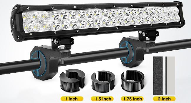 Nilight - 90020D 4PCS Mounting Bracket Kit LED Off-Road Light Horizontal Bar Tube Clamp Roof Roll Cage Holder,2 Years Warranty, Black Nilight - 90020D 4PCS Mounting Bracket Kit LED Off-Road Light Horizontal Bar Tube Clamp Roof Roll Cage Holder,2 Years Warranty, Black