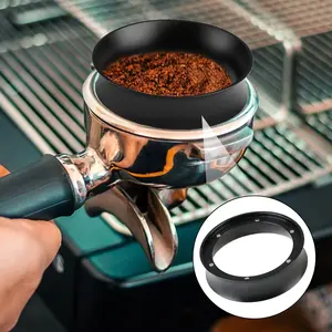 1 Pc Coffee Bottomless Portafilter Accessory - Include 58MM/53MM/51MM Aluminum Dosing Ring & Stainless Steel Espresso Puck Screen, Coffee Filter Screen / Coffee Powder Dosing Rings Funnel Replacement Parts Bottomless Portafilter