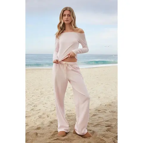 John Galt Women's Pink Anastasia Baggy Sweatpants