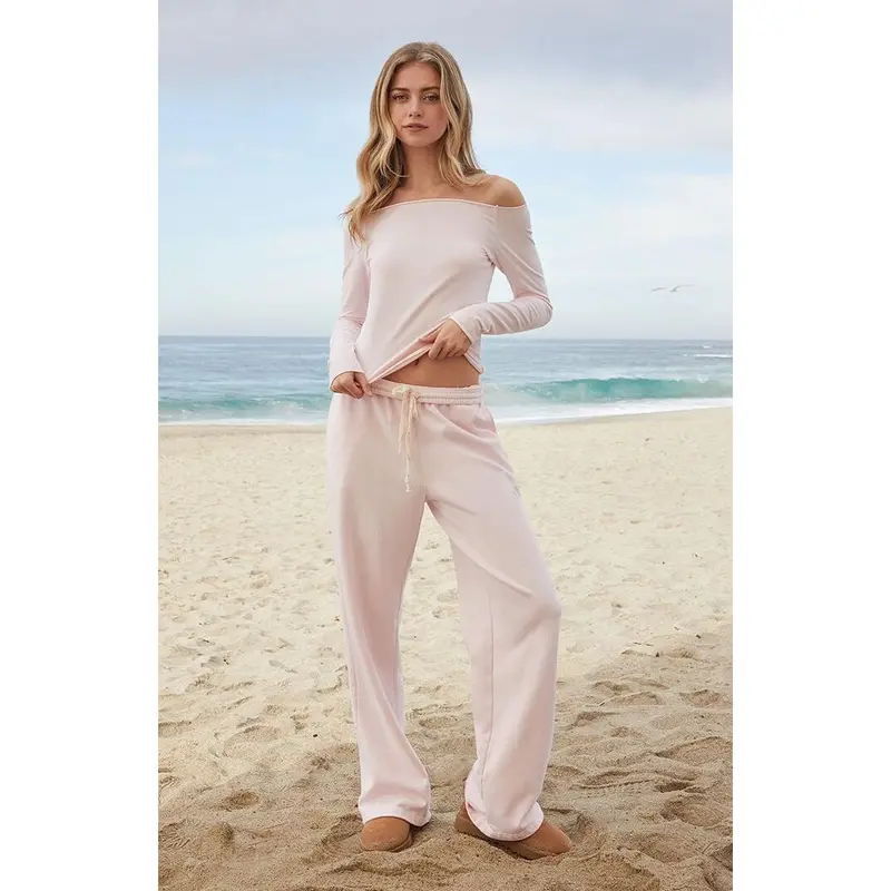 John Galt Women's Pink Anastasia Baggy Sweatpants