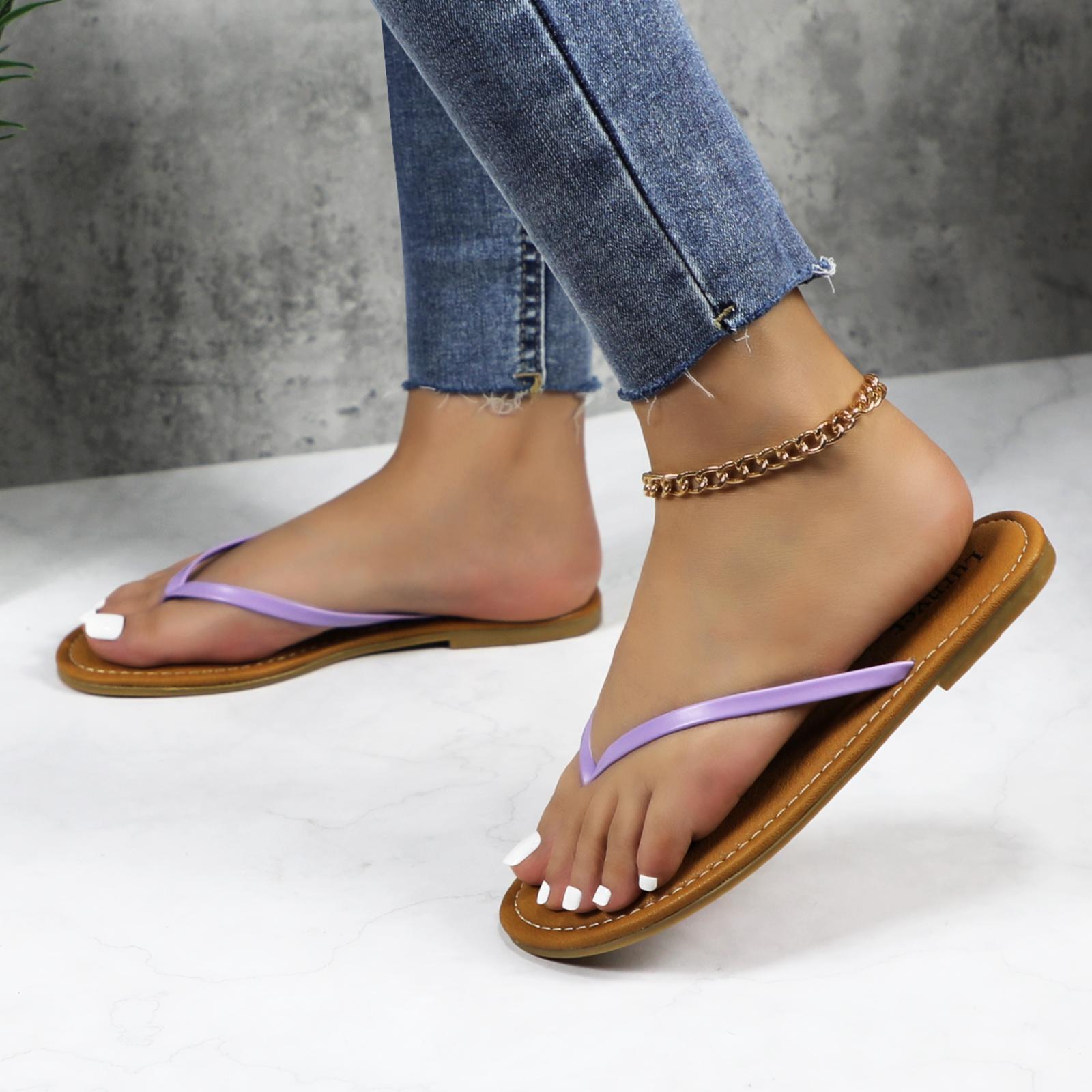 Flip Flops for Women | Vacation Beach Essentials | Casual Women Footwear | Thong Sandal Walking Shoes Lightweight Girl