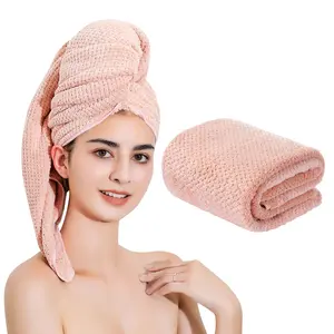 Microfiber Hair Towel Quick Dry Hair Towel Hair Drying Towels Suitable for All Kinds of Hair Ultra Absorbent Long and Thick Hair 24X48inch Lotus Root Pink